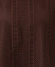 OLEID27089 eur3(エウルキューブ) 【WEB先行販売】【大きいサイズ/接触冷感/UVカット】メッシュレイヤードワンピース ダークブラウン