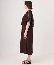 OLEID27089 eur3(エウルキューブ) 【WEB先行販売】【大きいサイズ/接触冷感/UVカット】メッシュレイヤードワンピース ダークブラウン