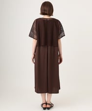 OLEID27089 eur3(エウルキューブ) 【WEB先行販売】【大きいサイズ/接触冷感/UVカット】メッシュレイヤードワンピース ダークブラウン