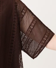 OLEID27089 eur3(エウルキューブ) 【WEB先行販売】【大きいサイズ/接触冷感/UVカット】メッシュレイヤードワンピース ダークブラウン