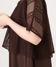 OLEID27089 eur3(エウルキューブ) 【WEB先行販売】【大きいサイズ/接触冷感/UVカット】メッシュレイヤードワンピース ダークブラウン