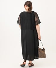 OLEID27089 eur3(エウルキューブ) 【WEB先行販売】【大きいサイズ/接触冷感/UVカット】メッシュレイヤードワンピース ブラック