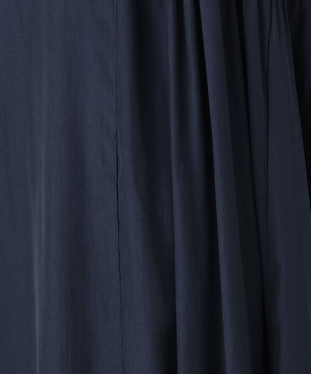 OLEID28169 eur3(エウルキューブ) 【WEB先行販売】【大きいサイズ/接触冷感】バンドカラーギャザーチュニック ネイビー