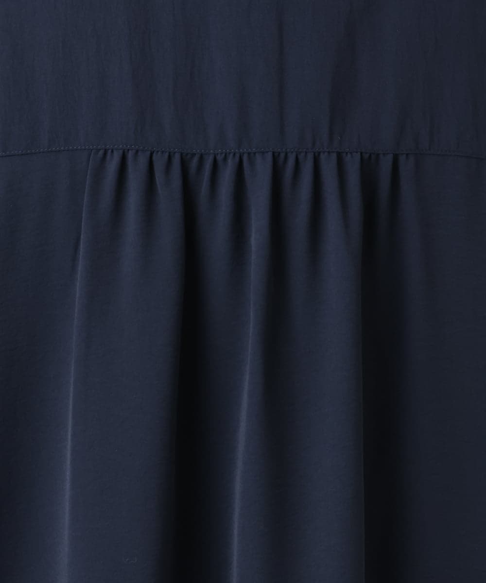 OLEID29099 eur3(エウルキューブ) 【WEB先行販売】【大きいサイズ/接触冷感】ヘムレースブラウスチュニック ネイビー