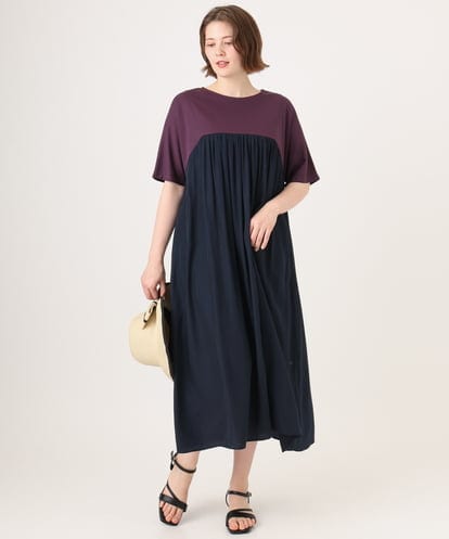 OLEID30139 eur3 【WEB先行販売】【大きいサイズ】ジャージーコンビドレス