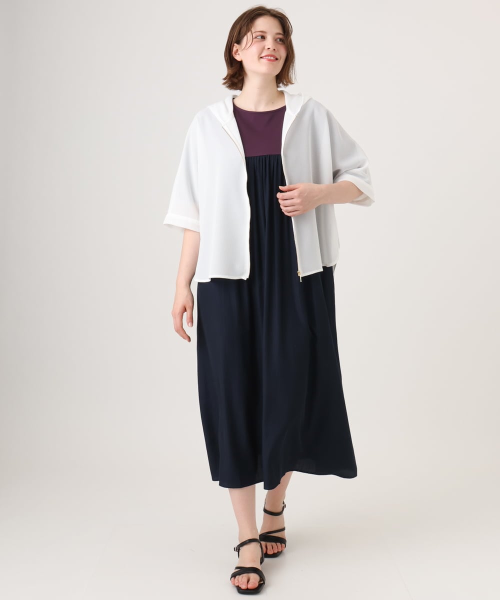 OLEID30139 eur3(エウルキューブ) 【WEB先行販売】【大きいサイズ】ジャージーコンビドレス パープル