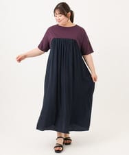 OLEID30139 eur3(エウルキューブ) 【WEB先行販売】【大きいサイズ】ジャージーコンビドレス パープル