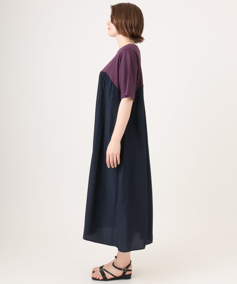 OLEID30139 eur3(エウルキューブ) 【WEB先行販売】【大きいサイズ】ジャージーコンビドレス パープル