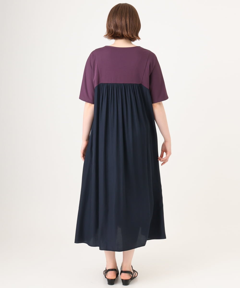OLEID30139 eur3(エウルキューブ) 【WEB先行販売】【大きいサイズ】ジャージーコンビドレス パープル