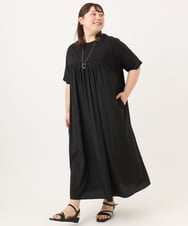 OLEID30139 eur3(エウルキューブ) 【WEB先行販売】【大きいサイズ】ジャージーコンビドレス ブラック