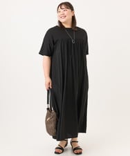 OLEID30139 eur3(エウルキューブ) 【WEB先行販売】【大きいサイズ】ジャージーコンビドレス ブラック