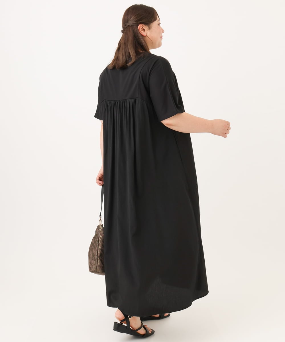 OLEID30139 eur3(エウルキューブ) 【WEB先行販売】【大きいサイズ】ジャージーコンビドレス ブラック
