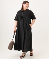 OLEID30139 eur3(エウルキューブ) 【WEB先行販売】【大きいサイズ】ジャージーコンビドレス ブラック
