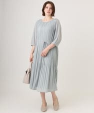 OLEID31189 eur3(エウルキューブ) 【大きいサイズ】プリーツワンピース ライトグリーン