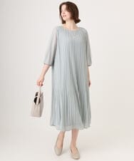OLEID31189 eur3(エウルキューブ) 【大きいサイズ】プリーツワンピース ライトグリーン