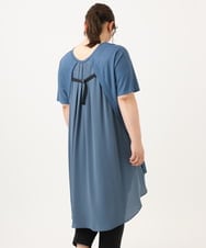 OLEID33089 eur3(エウルキューブ) 【WEB先行販売】【大きいサイズ】ジャージーコンビチュニック ブルー