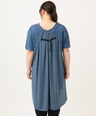 OLEID33089 eur3(エウルキューブ) 【WEB先行販売】【大きいサイズ】ジャージーコンビチュニック ブルー