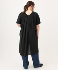 OLEID33089 eur3(エウルキューブ) 【WEB先行販売】【大きいサイズ】ジャージーコンビチュニック ブラック