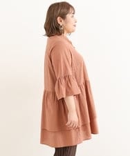 OLEIP51110 eur3(エウルキューブ) 【大きいサイズ/11号サイズあり】コットンティアードチュニック ブラウン(17）