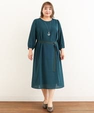 OLEIP53140 eur3(エウルキューブ) 【大きいサイズ/11号サイズあり】チェック柄ワンピース グリーン(35)