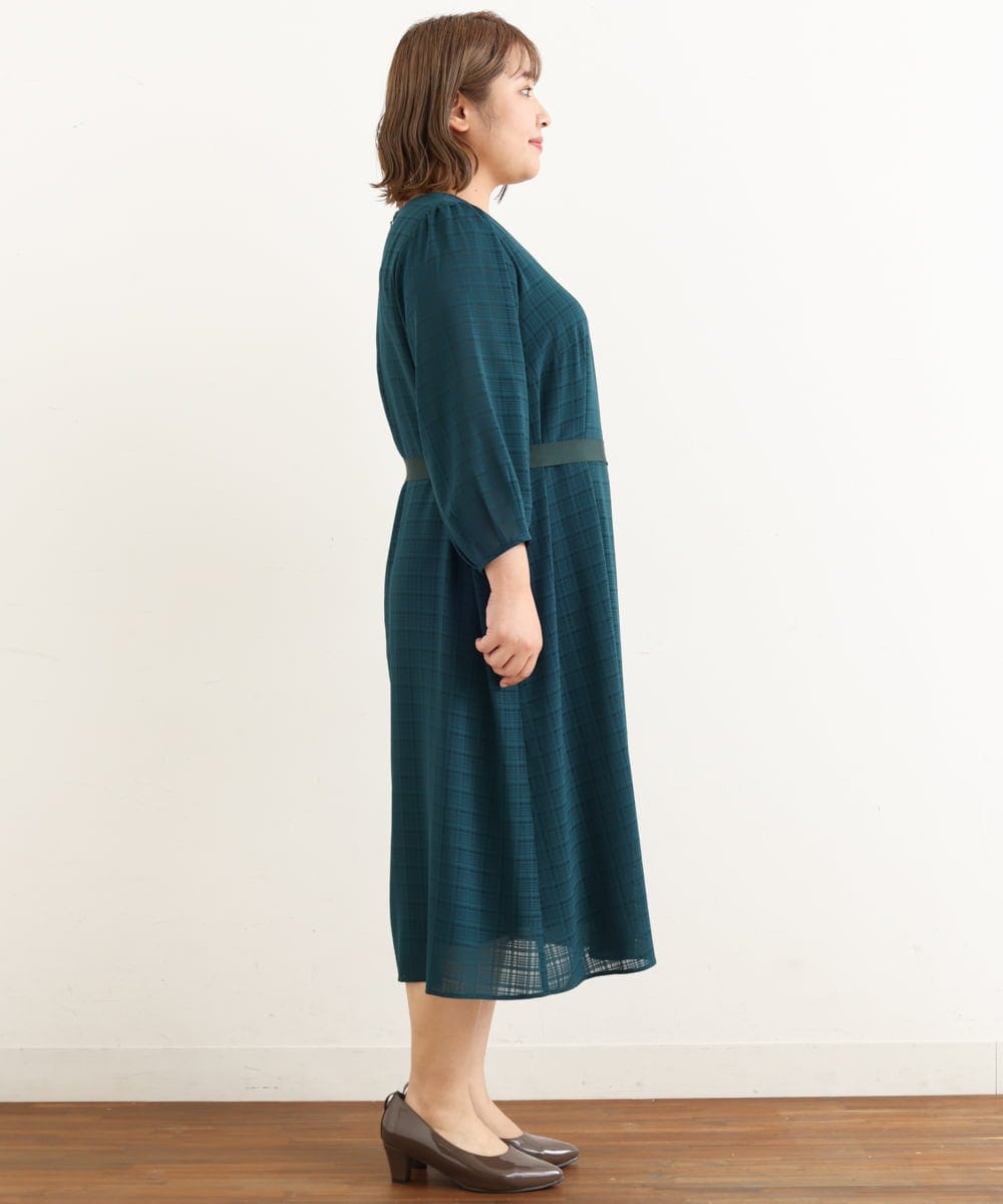 OLEIP53140 eur3(エウルキューブ) 【大きいサイズ/11号サイズあり】チェック柄ワンピース グリーン(35)