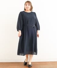 OLEIP53140 eur3(エウルキューブ) 【大きいサイズ/11号サイズあり】チェック柄ワンピース ネイビー(57)