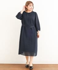 OLEIP53140 eur3(エウルキューブ) 【大きいサイズ/11号サイズあり】チェック柄ワンピース ネイビー(57)