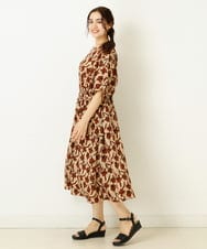 OLEIP54130 eur3(エウルキューブ) 【大きいサイズ/11号サイズあり】ボタニカルプリントワンピース ベージュ(82)