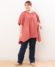 OLEIS40080 eur3(エウルキューブ) 【大きいサイズ】イレヘムフレアチュニック オレンジ(15)