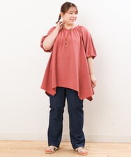 OLEIS40080 eur3(エウルキューブ) 【大きいサイズ】イレヘムフレアチュニック オレンジ(15)