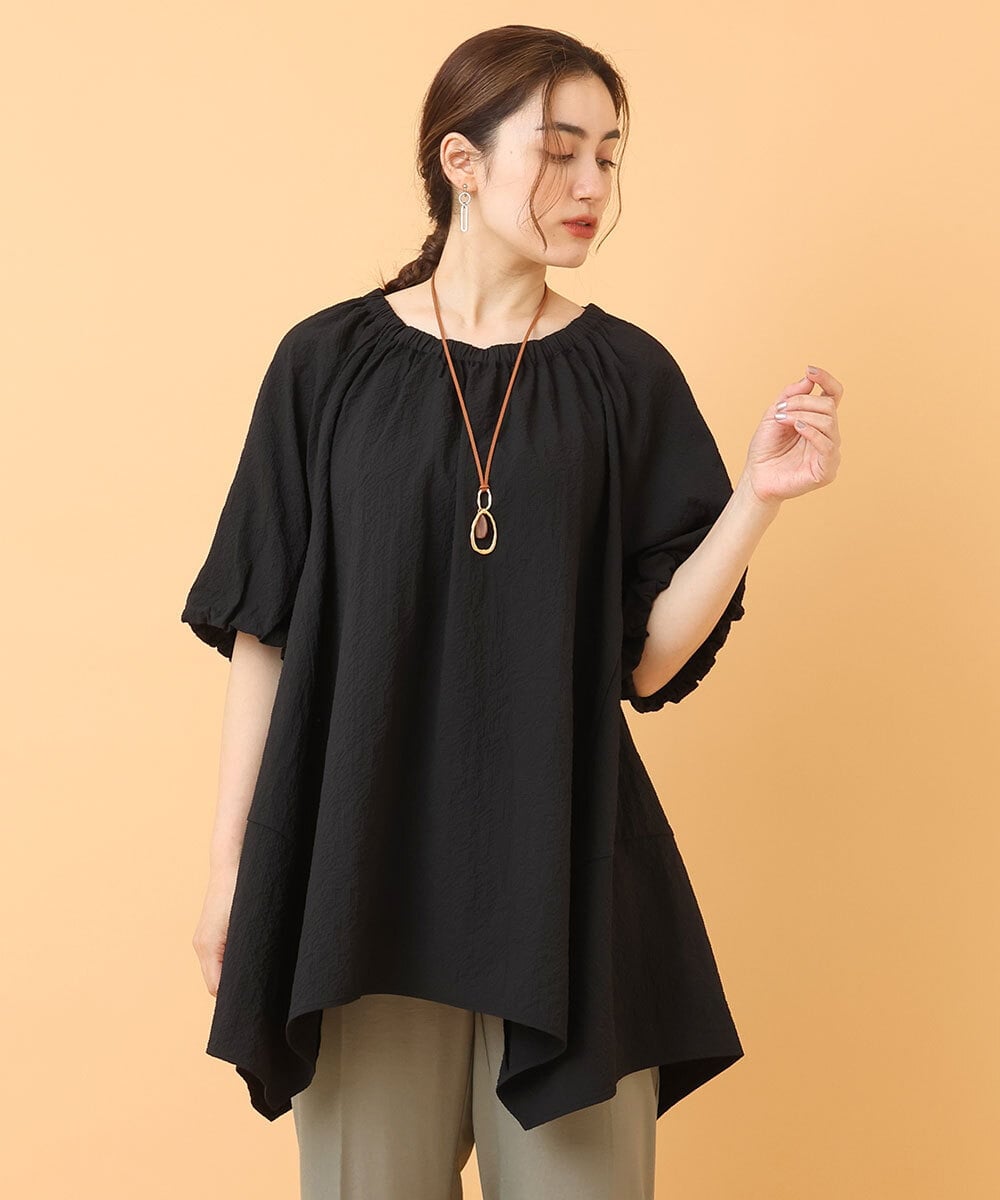 OLEIS40080 eur3(エウルキューブ) 【大きいサイズ】イレヘムフレアチュニック ブラック(94)