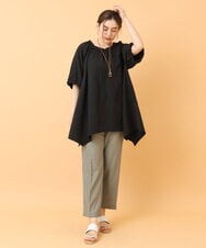 OLEIS40080 eur3(エウルキューブ) 【大きいサイズ】イレヘムフレアチュニック ブラック(94)