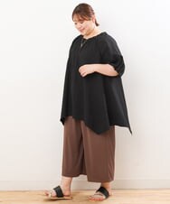 OLEIS40080 eur3(エウルキューブ) 【大きいサイズ】イレヘムフレアチュニック ブラック(94)
