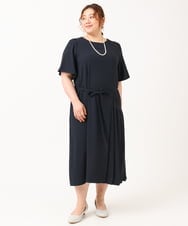 OLEIV36179 eur3(エウルキューブ) 【大きいサイズ/11号サイズあり】プリーツワンピース ネイビー(57)