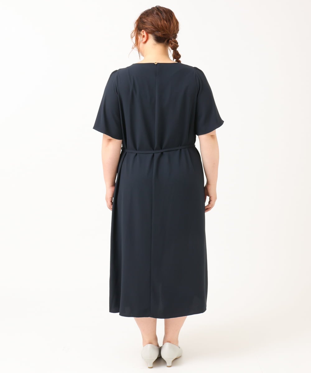 OLEIV36179 eur3(エウルキューブ) 【大きいサイズ/11号サイズあり】プリーツワンピース ネイビー(57)
