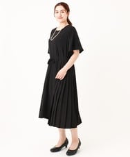 OLEIV36179 eur3(エウルキューブ) 【大きいサイズ/11号サイズあり】プリーツワンピース ブラック(94)