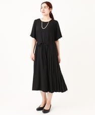 OLEIV36179 eur3(エウルキューブ) 【大きいサイズ/11号サイズあり】プリーツワンピース ブラック(94)