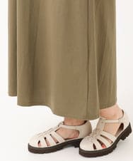 OLEIV38119 eur3(エウルキューブ) 【大きいサイズ/接触冷感】ハーフジップジャージーワンピース カーキ(36)