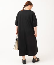 OLEIV38119 eur3(エウルキューブ) 【大きいサイズ/接触冷感】ハーフジップジャージーワンピース ブラック(94)