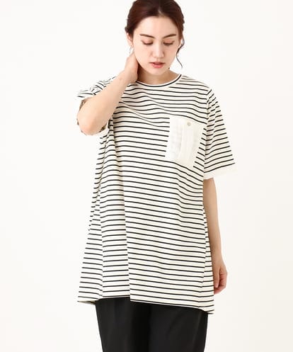 OLEIV41089 eur3 【大きいサイズ】胸ポケット付きTシャツチュニック