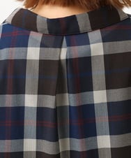 OLEJA01089 eur3(エウルキューブ) 【大きいサイズ】シアーチェックシャツチュニック ネイビー(57)