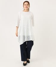 OLEJA02099 eur3(エウルキューブ) 【大きいサイズ/セットアイテム】レースキャミソール×Tシャツセット ホワイト(90)