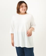 OLEJA02099 eur3(エウルキューブ) 【大きいサイズ/セットアイテム】レースキャミソール×Tシャツセット ホワイト(90)