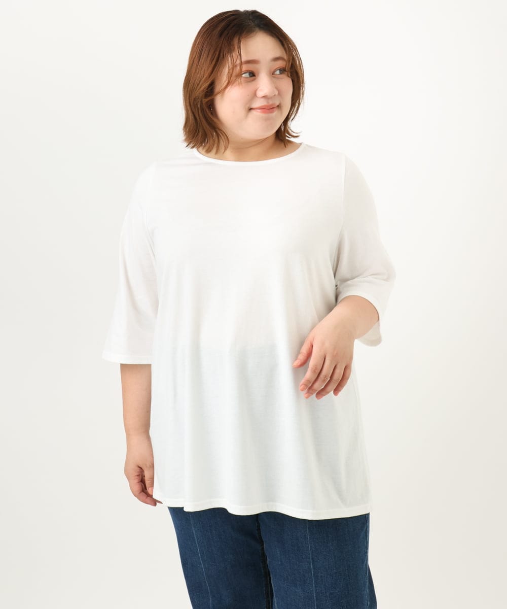 OLEJA02099 eur3(エウルキューブ) 【大きいサイズ/セットアイテム】レースキャミソール×Tシャツセット ホワイト(90)
