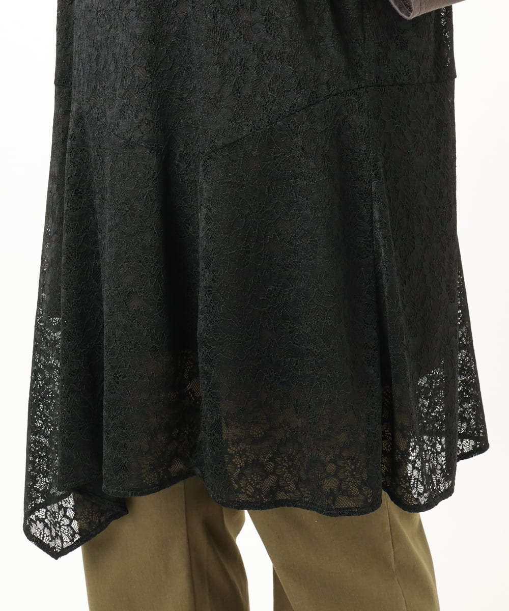 OLEJA02099 eur3(エウルキューブ) 【大きいサイズ/セットアイテム】レースキャミソール×Tシャツセット ブラック(94)