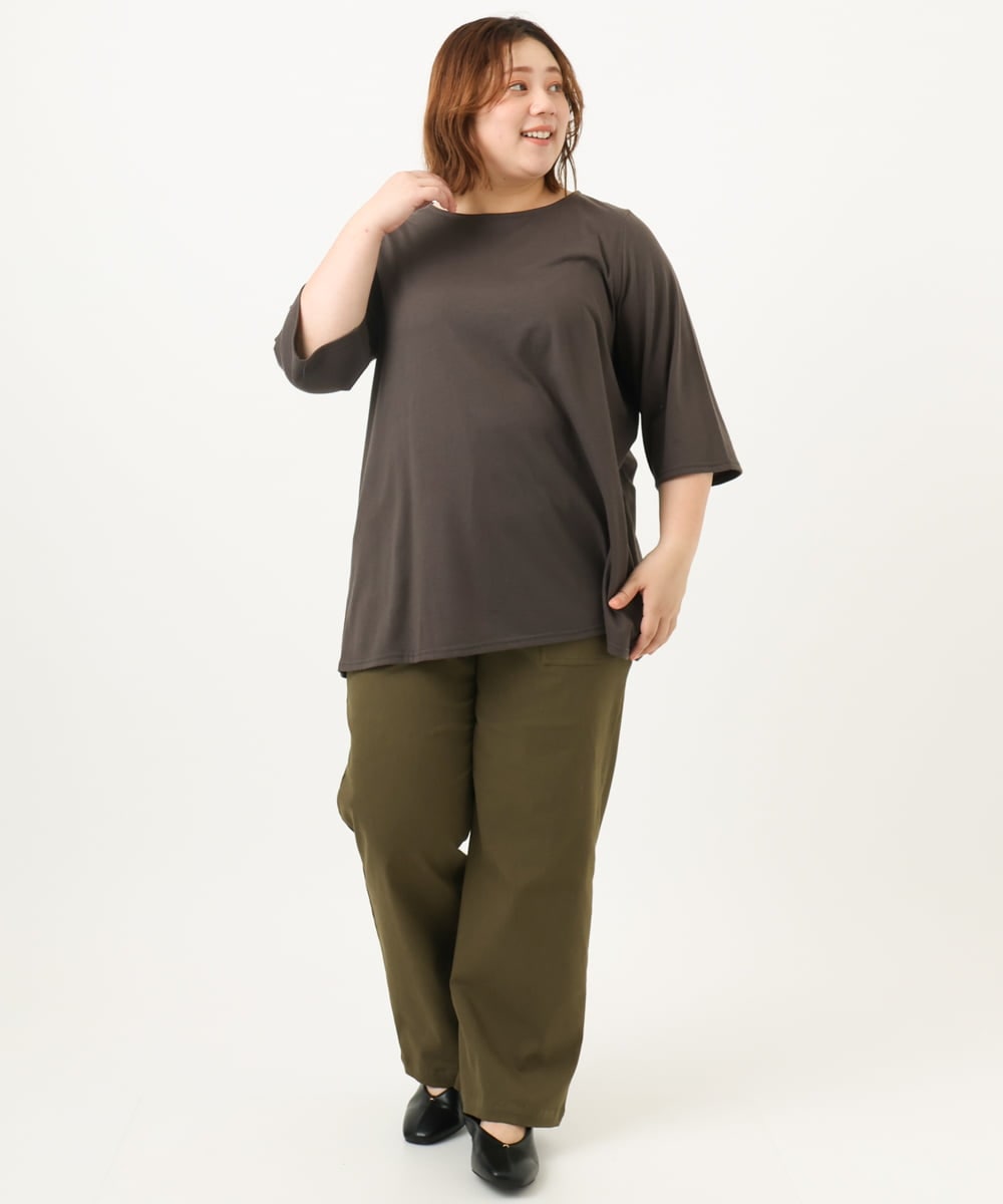 OLEJA02099 eur3(エウルキューブ) 【大きいサイズ/セットアイテム】レースキャミソール×Tシャツセット ブラック(94)