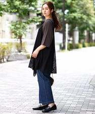OLEJA02099 eur3(エウルキューブ) 【大きいサイズ/セットアイテム】レースキャミソール×Tシャツセット ブラック(94)