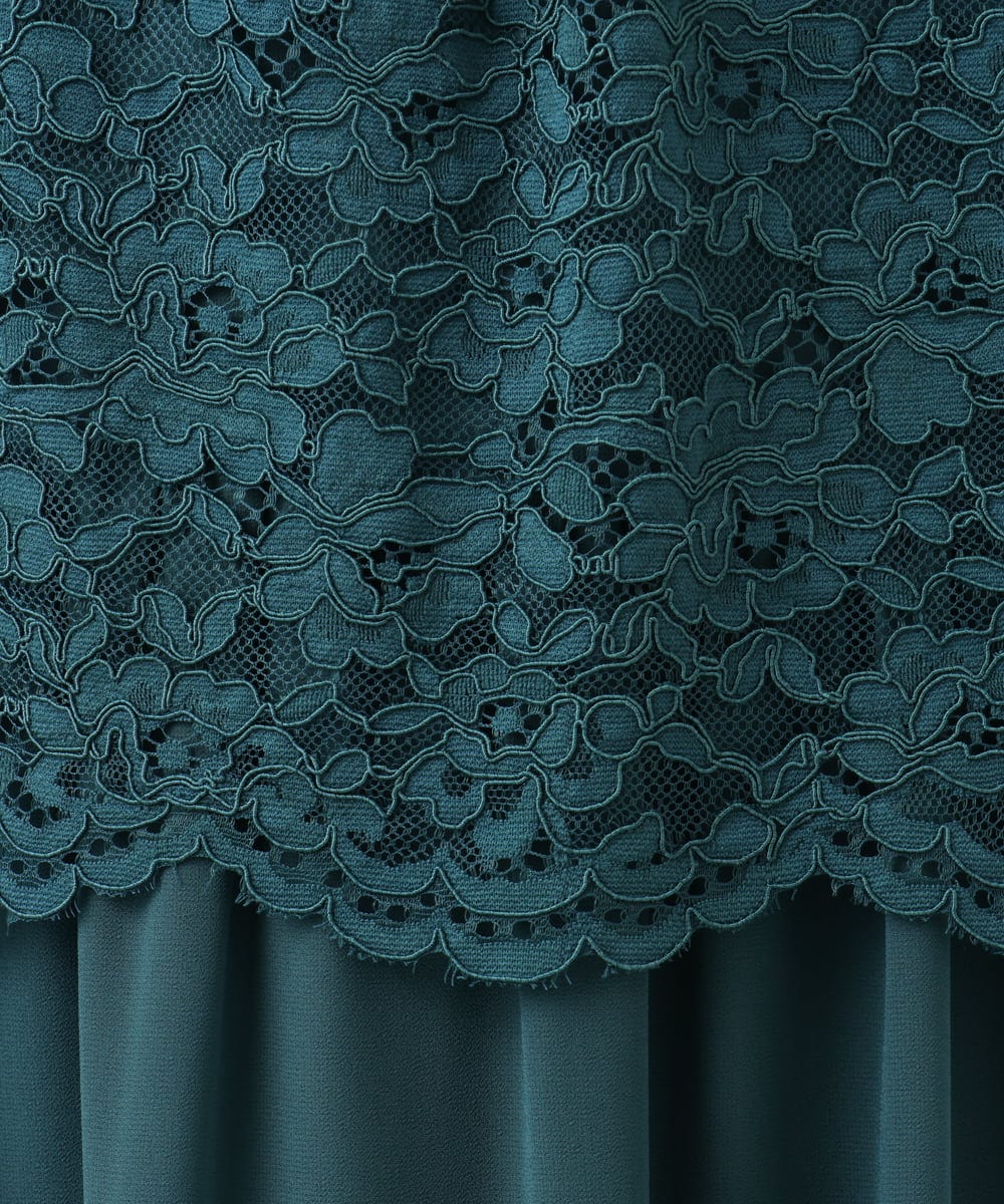 OLEJA03189 eur3(エウルキューブ) 【大きいサイズ】スカラレースワンピース グリーン(35)