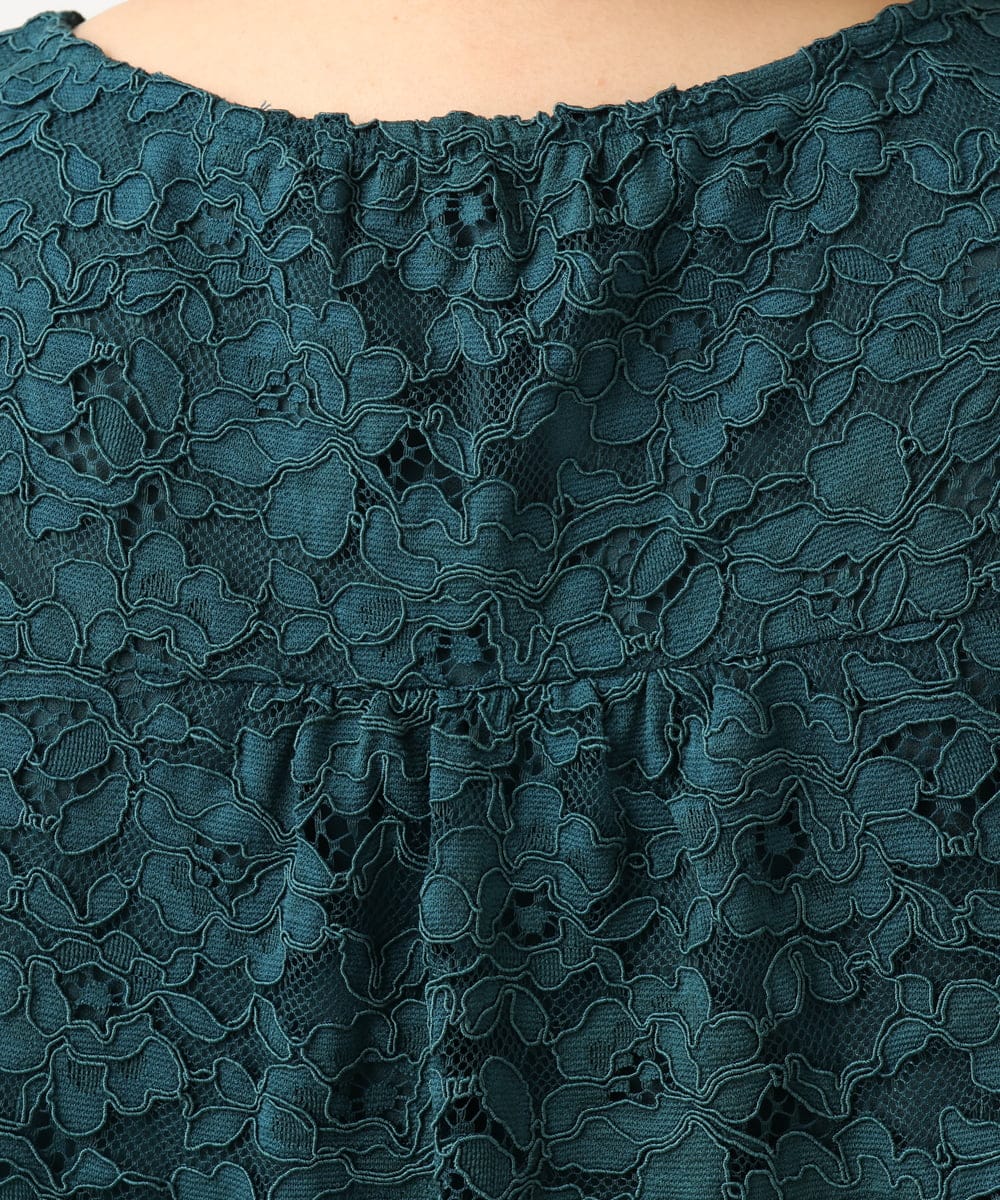 OLEJA03189 eur3(エウルキューブ) 【大きいサイズ】スカラレースワンピース グリーン(35)