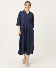 OLEJA11119 eur3(エウルキューブ) 【大きいサイズ/LAVEANGE×eur3】タックワンピース ネイビー(57)
